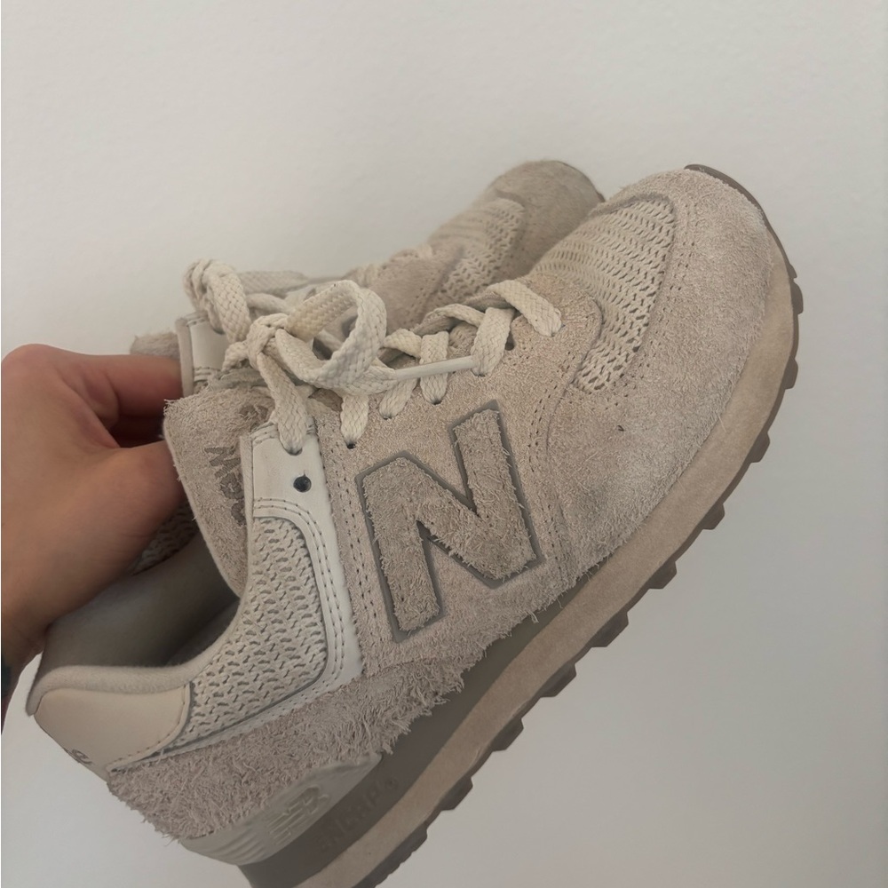 New Balance Neutral Tan Suede & Mesh Sneakers